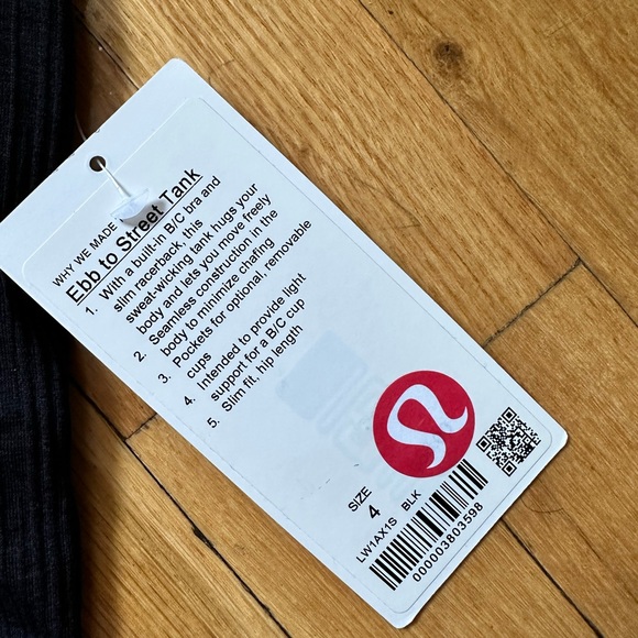 Lululemon Ebb to Street Tank Top Size 4 Black Racerback - Picture 9 of 9